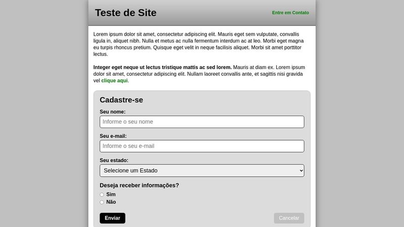 DEMO HTML + CSS (simples site)