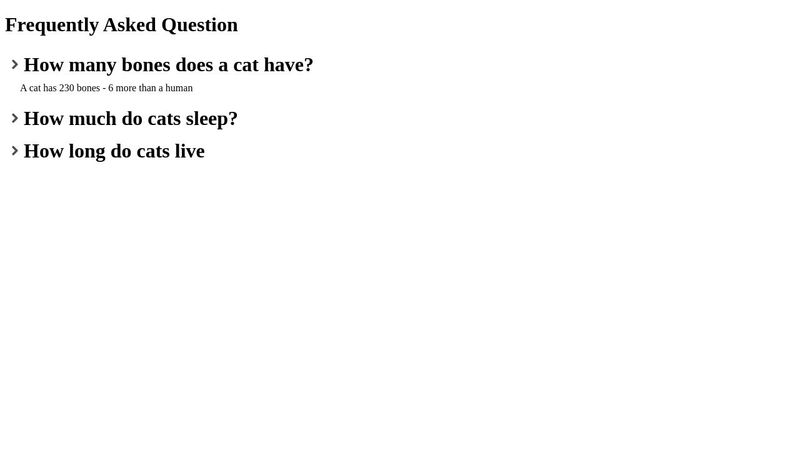 FAQ component - React template