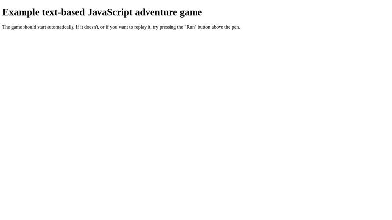Example text-based JavaScript adventure game