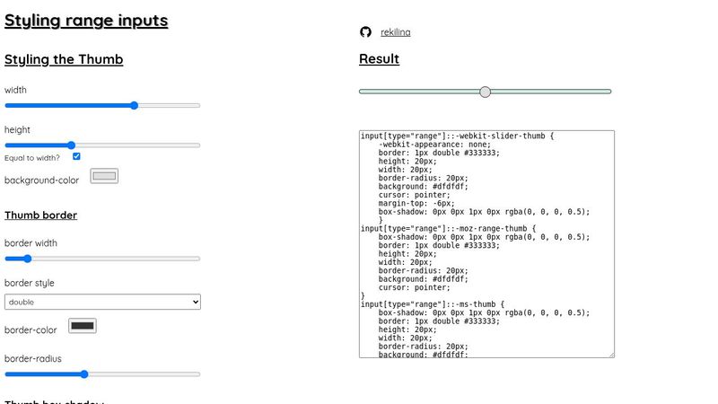 Input Range Customization