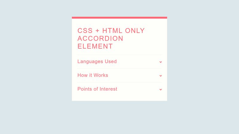 Css Only Accordions