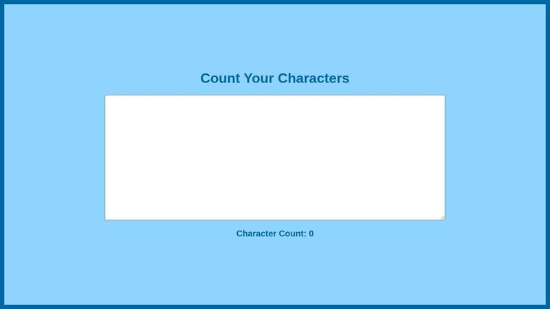 Javascript Character Count