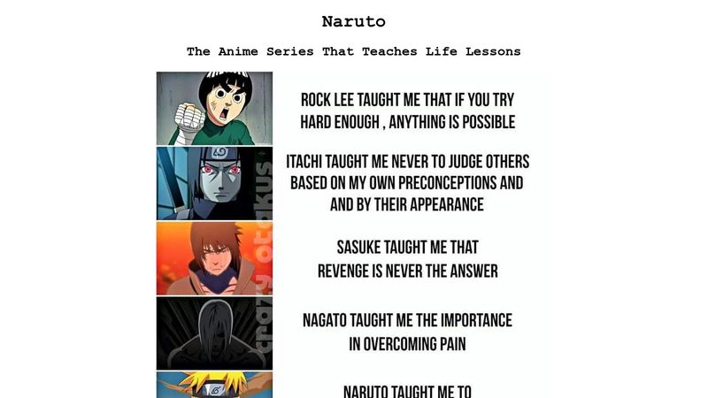 Life-Lessons that Naruto characters taught us