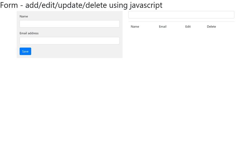 add/edit /delete javascript