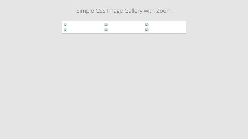 Simple CSS Image Gallery with Zoom
