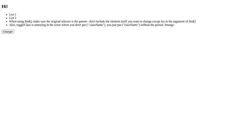 jQuery: Traversing Practice