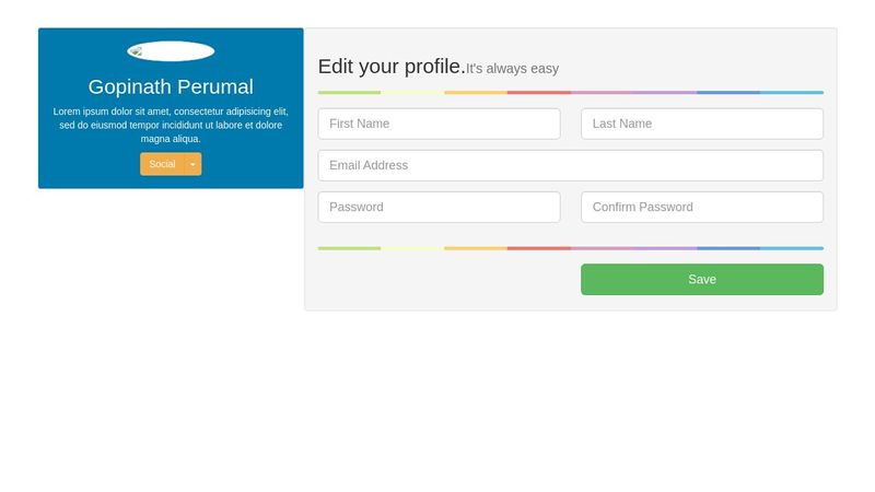 Bootstrap Edit Profile Form