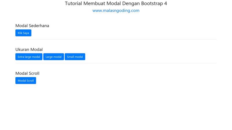 Tutorial bootstrap 4 modal