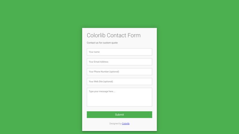 Simple HTML/CSS Contact Form