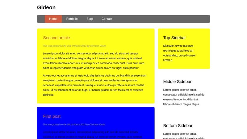 Pure CSS Blog Layout