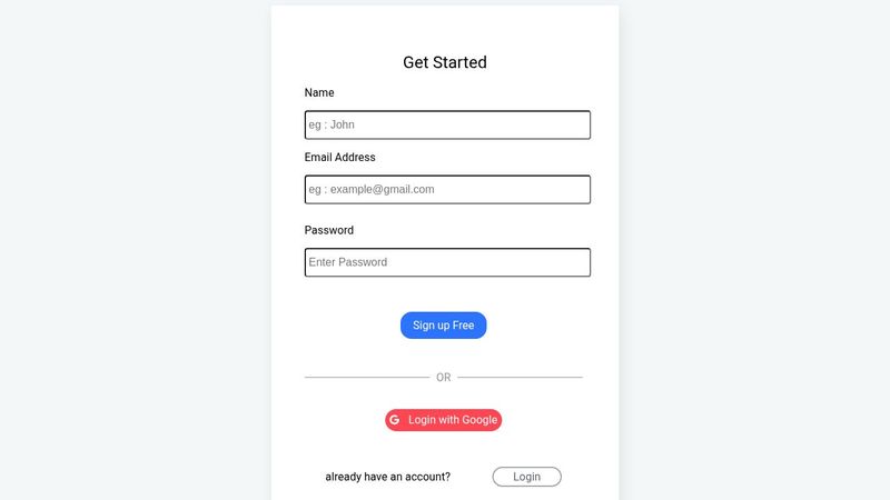 Login form using SCSS and HTML