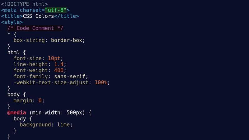 Syntax Highlighting Theme