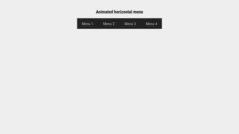Animated horizontal nav menu