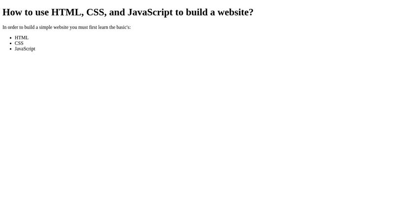 How to use HTML, CSS, and Javascript