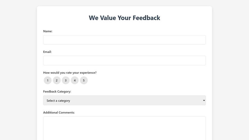 Create a customer feedback system using HTML, CSS, and JavaScript