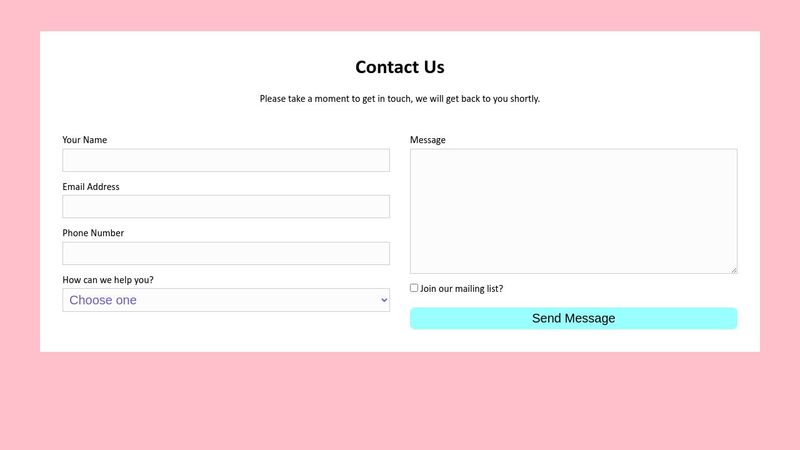 CodePen - Simple Contact form UI