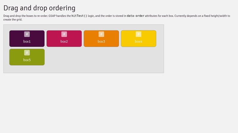 Drag and drop ordering