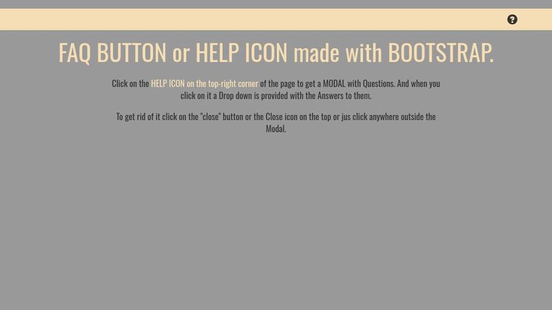 FAQ BUTTON or HELP ICON made with BOOTSTRAP.