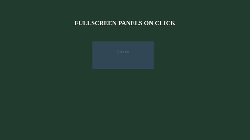 Fullscreen panels on click CSS only