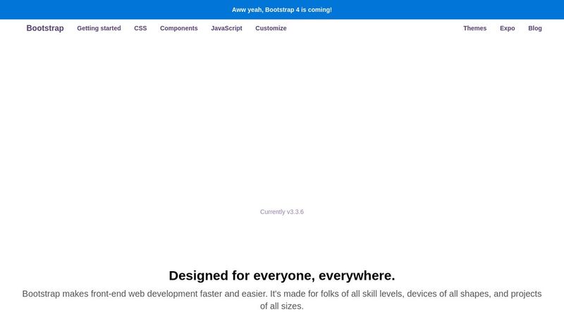 Bootstrap Homepage Pure HTML/CSS