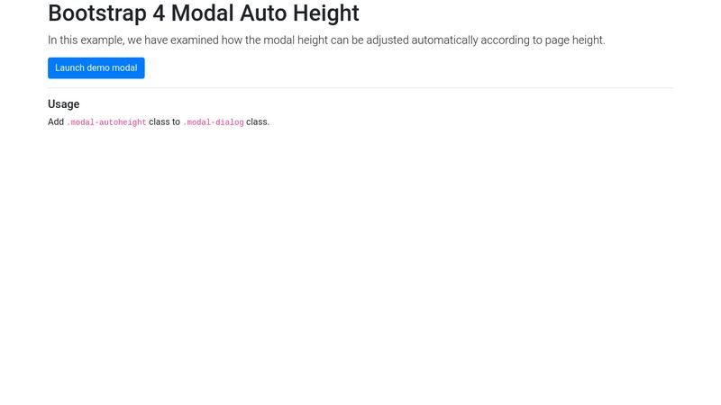 Bootstrap 4 Modal Auto Height