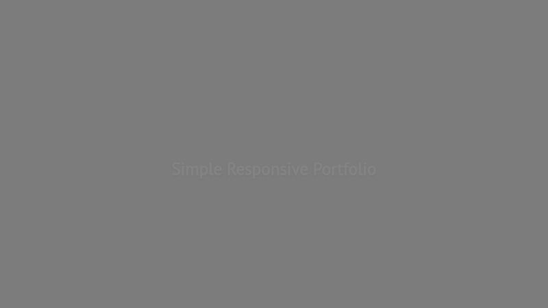 Simple Responsive Portfolio