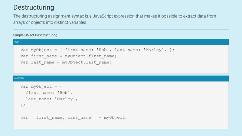 ES6 - Destructuring