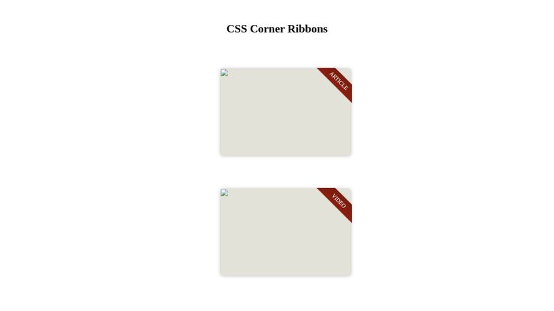 CSS Corner Ribbons