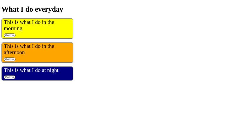 HTML and CSS exercise