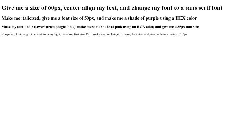 CSS Text Basics Exercise