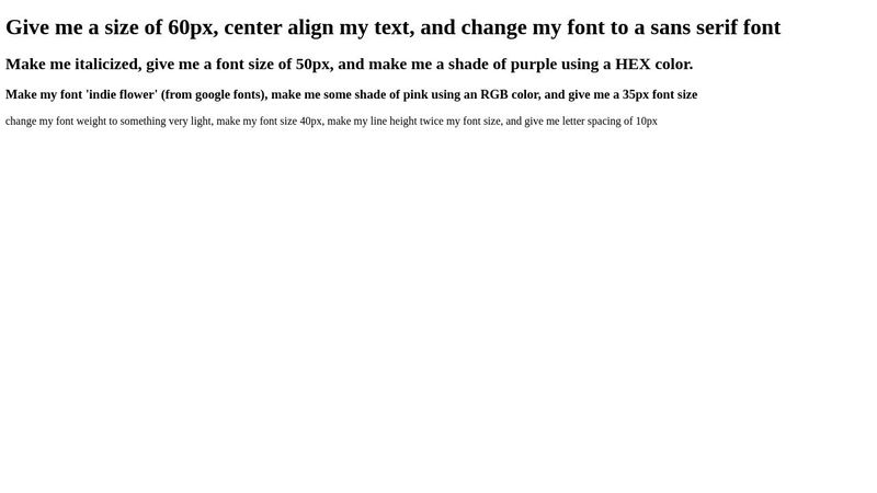 CSS Text Basics Exercise