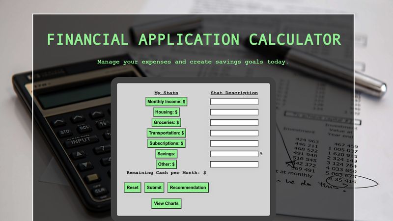 Financial Application Calc