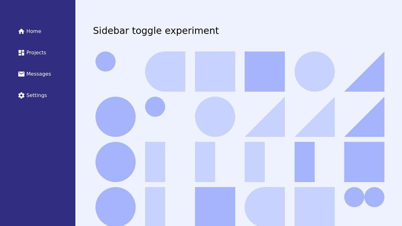 Sidebar - toggle transition experiment