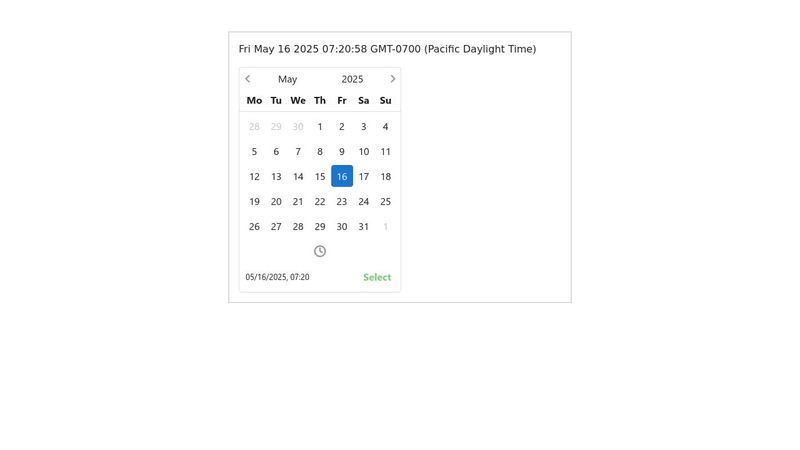 Vue datepicker inline