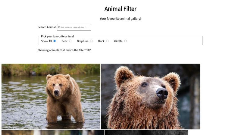 Animal Image Filter Exercise JS
