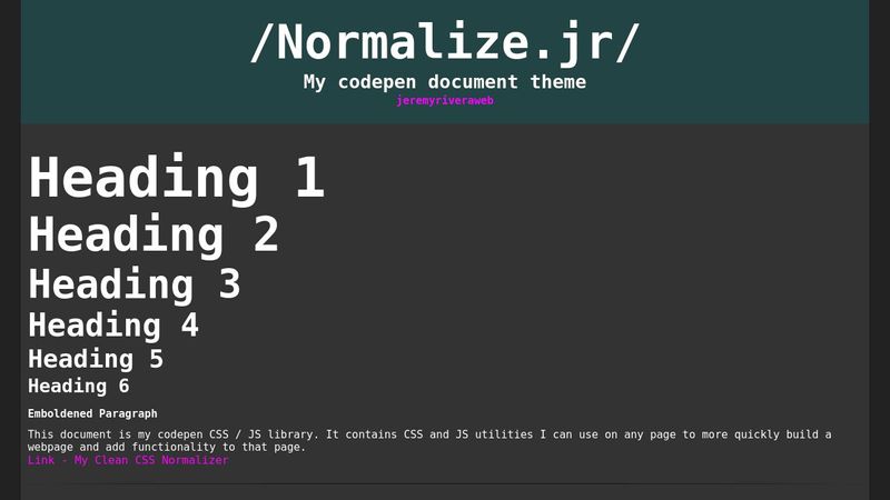 Codepen CSS Library