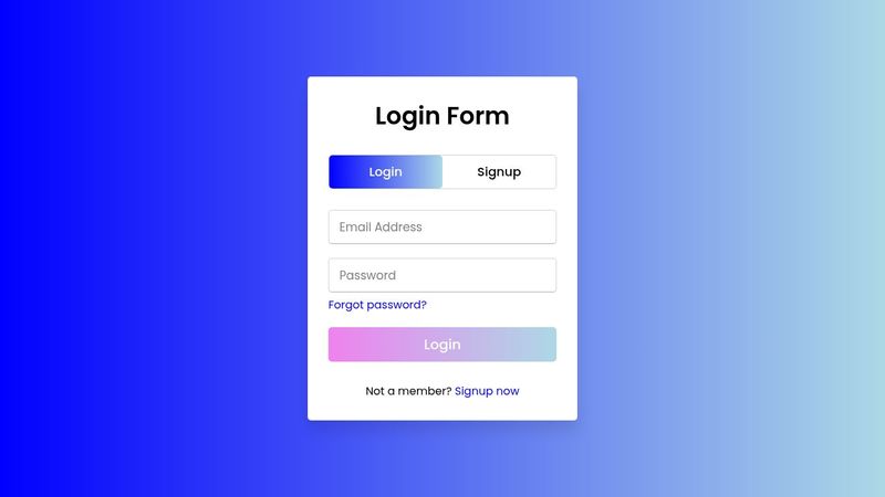 Log in Form and Sign in Form