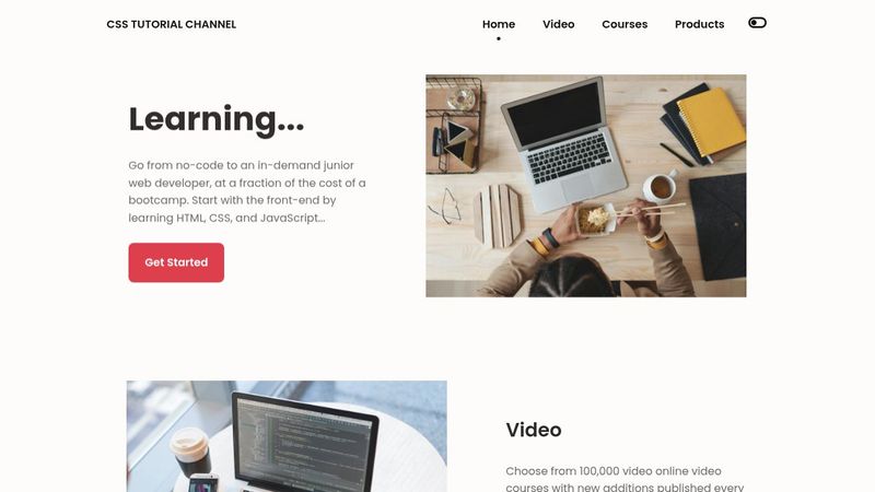 CSS TUTORIAL - Landing Page HTML, CSS image.