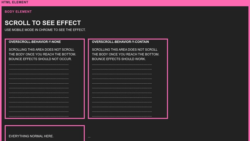 CSS Overscroll-behavior