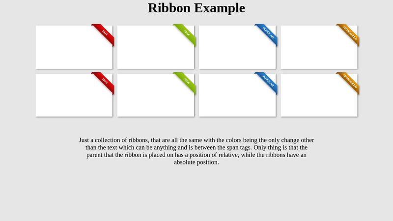 Ribbon Example - HTML/CSS