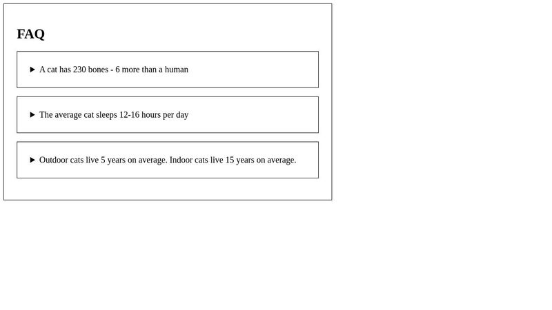 FAQ component - React template