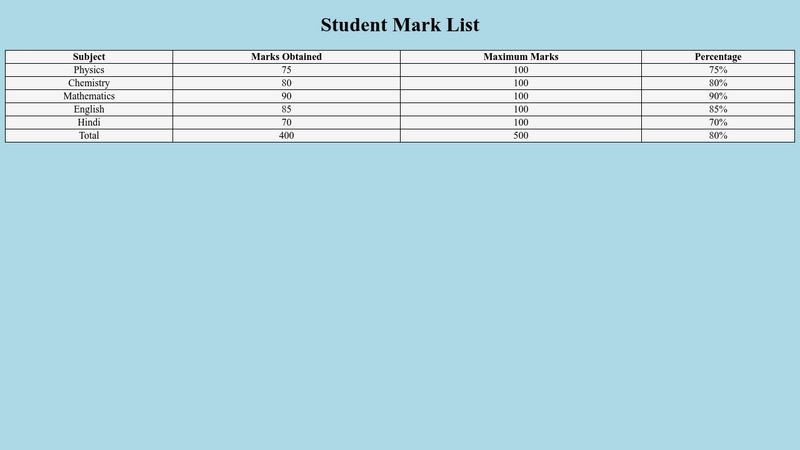 student-mark-list