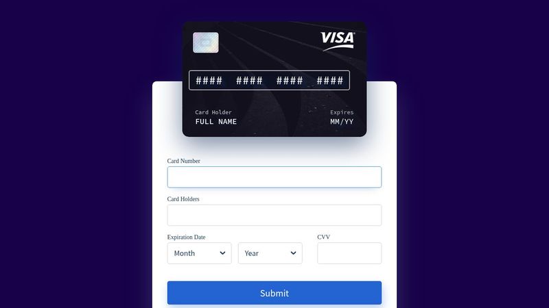 CREDIT CARD USING HTML,CSS image.
