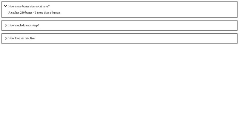 FAQ component - React template