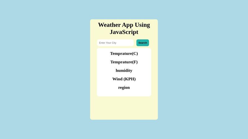 Weather App Using JavaScript
