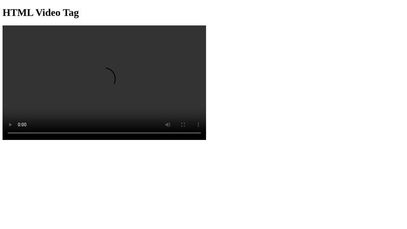 HTML Video Tag