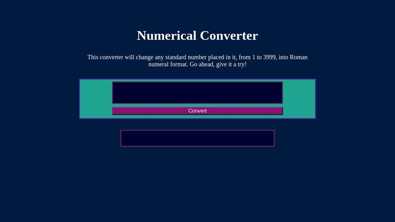 Roman Numeral Converter