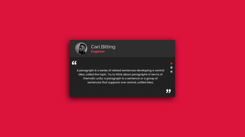 Testimonial Card with CSS and JS