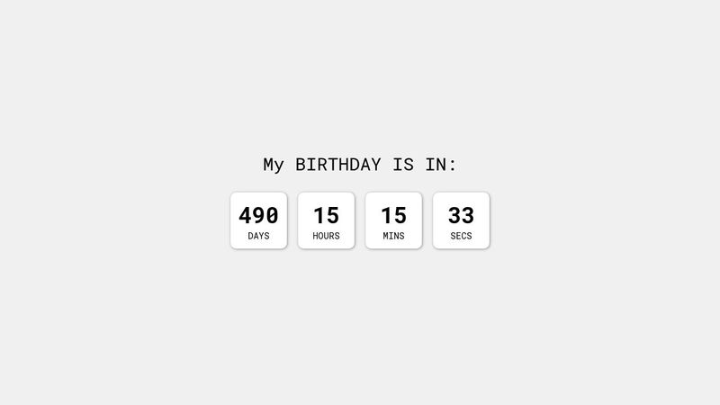 Birthday Countdown Timer