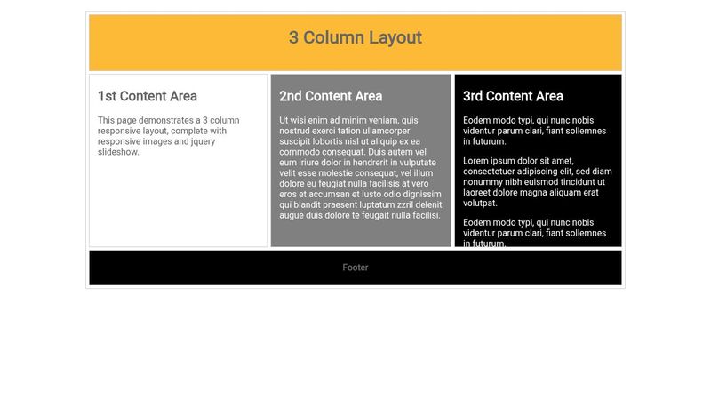 3 Column Responsive Layout